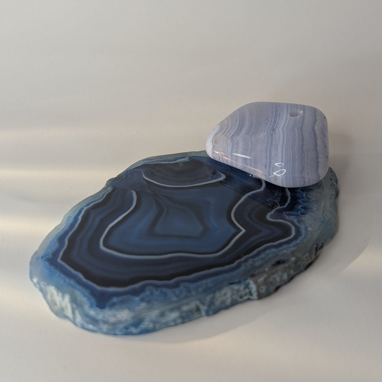 Blue Lace Agate Slice Incense Holder (Option #1)