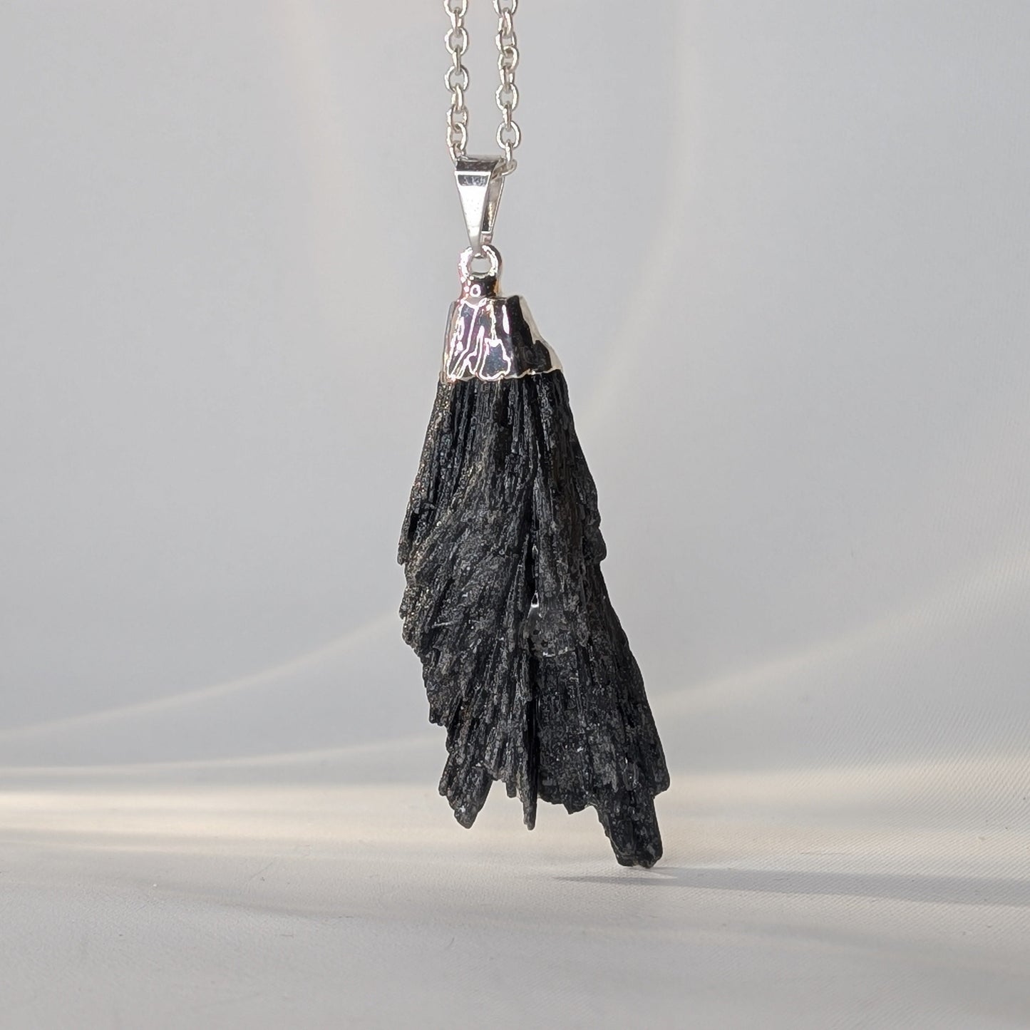 Raw Black Kyanite Pendant