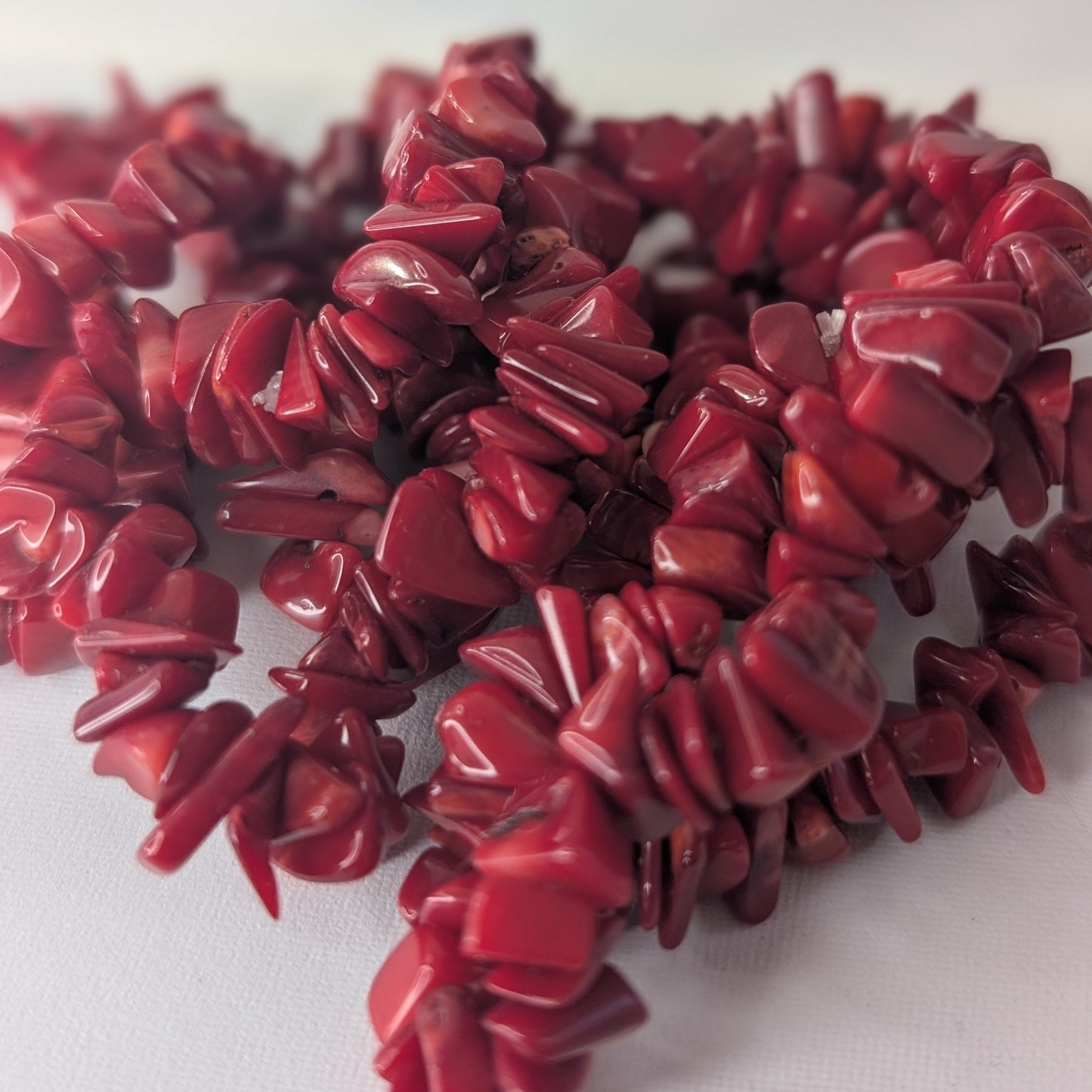 Red Coral Chip Bracelet