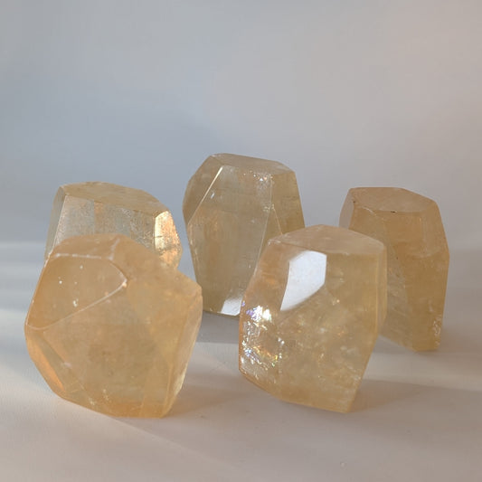 Yellow Calcite Faceted Stone