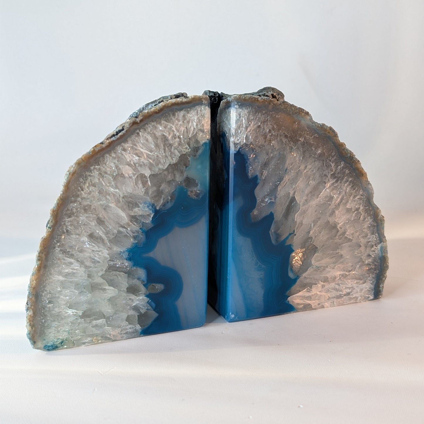 Teal Agate Book Ends Dyed (Option #1)