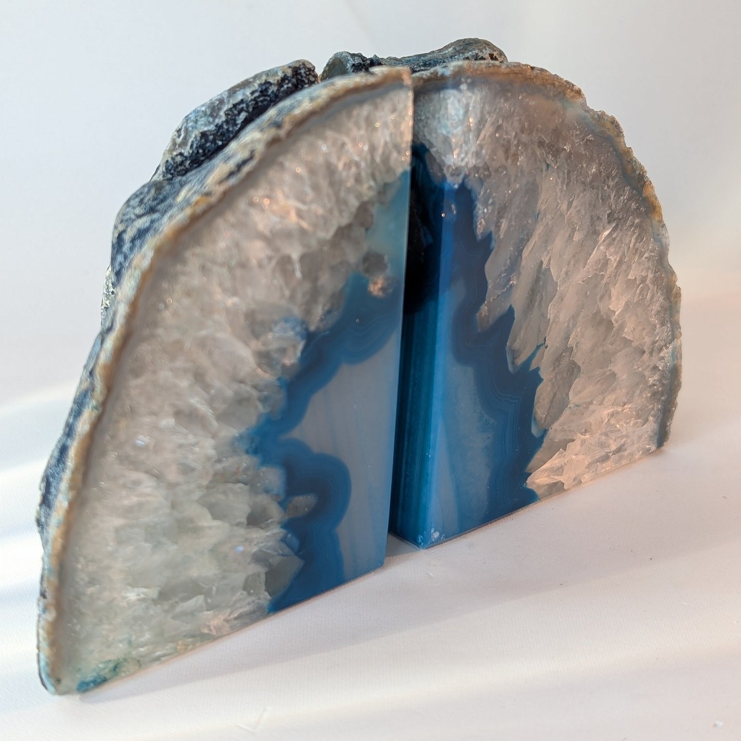 Teal Agate Book Ends Dyed (Option #1)