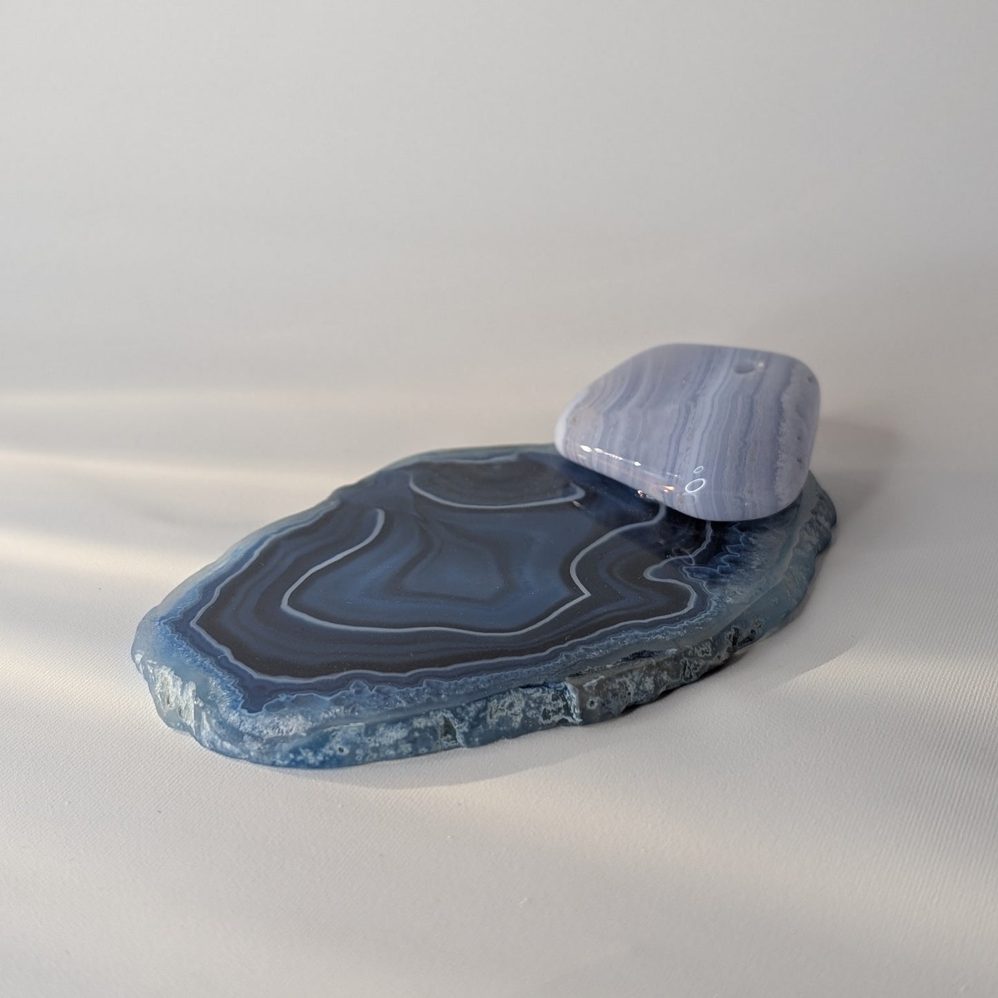 Blue Lace Agate Slice Incense Holder (Option #1)