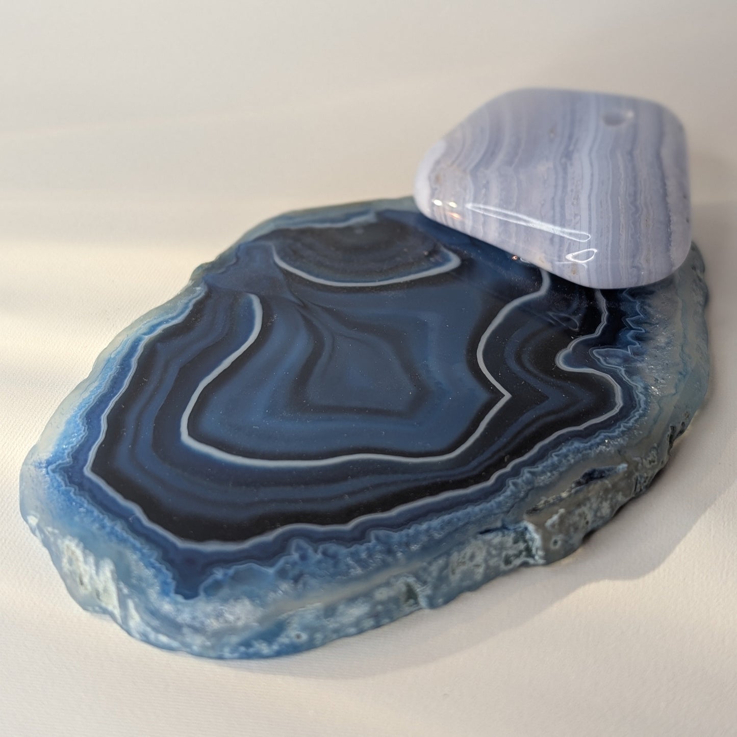 Blue Lace Agate Slice Incense Holder (Option #1)