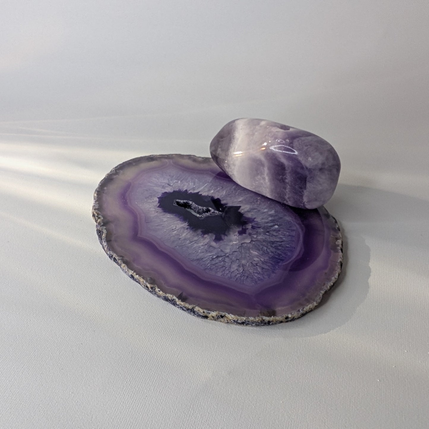 Purple Agate Slice Incense Holder (Option #3)