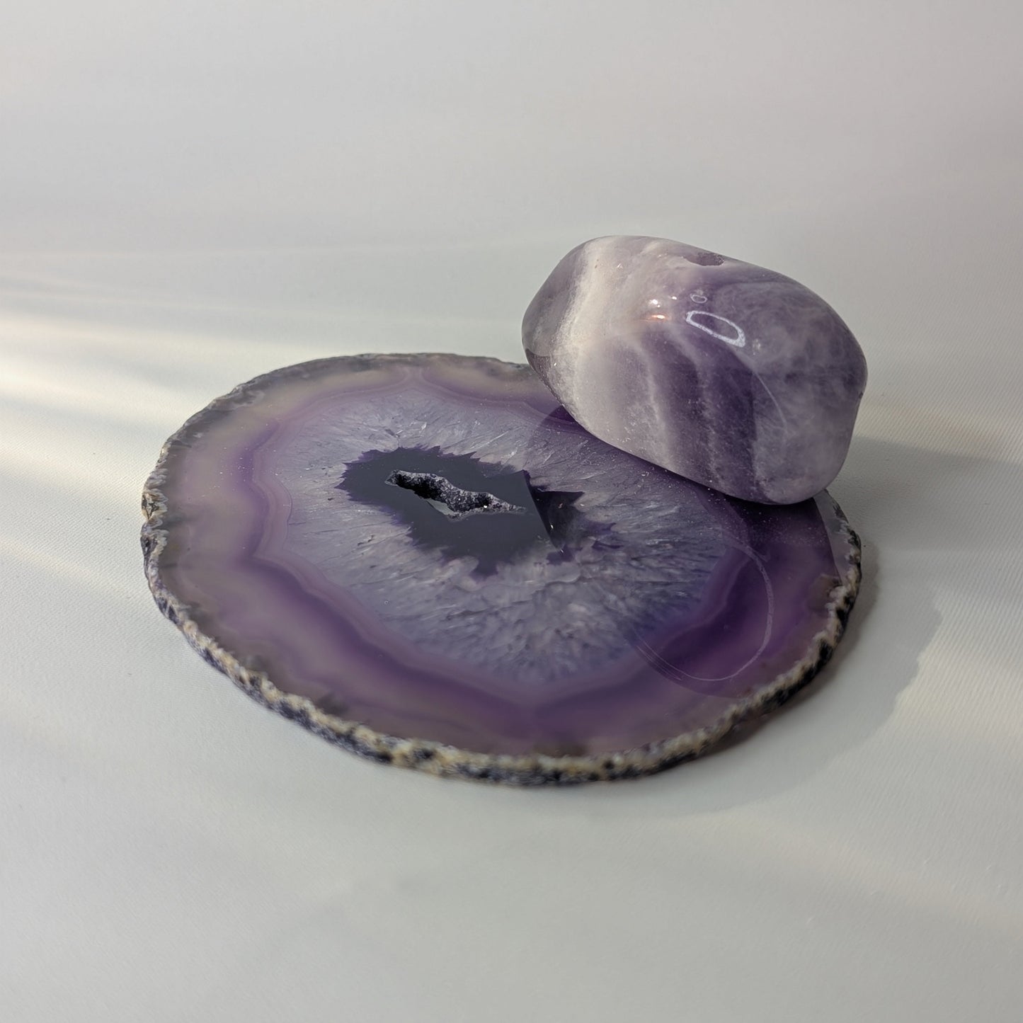 Purple Agate Slice Incense Holder (Option #3)