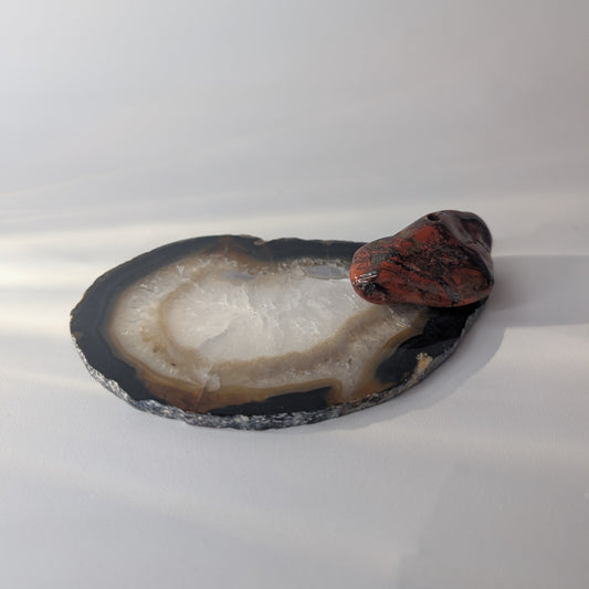 Brown Agate Slice Incense Holder