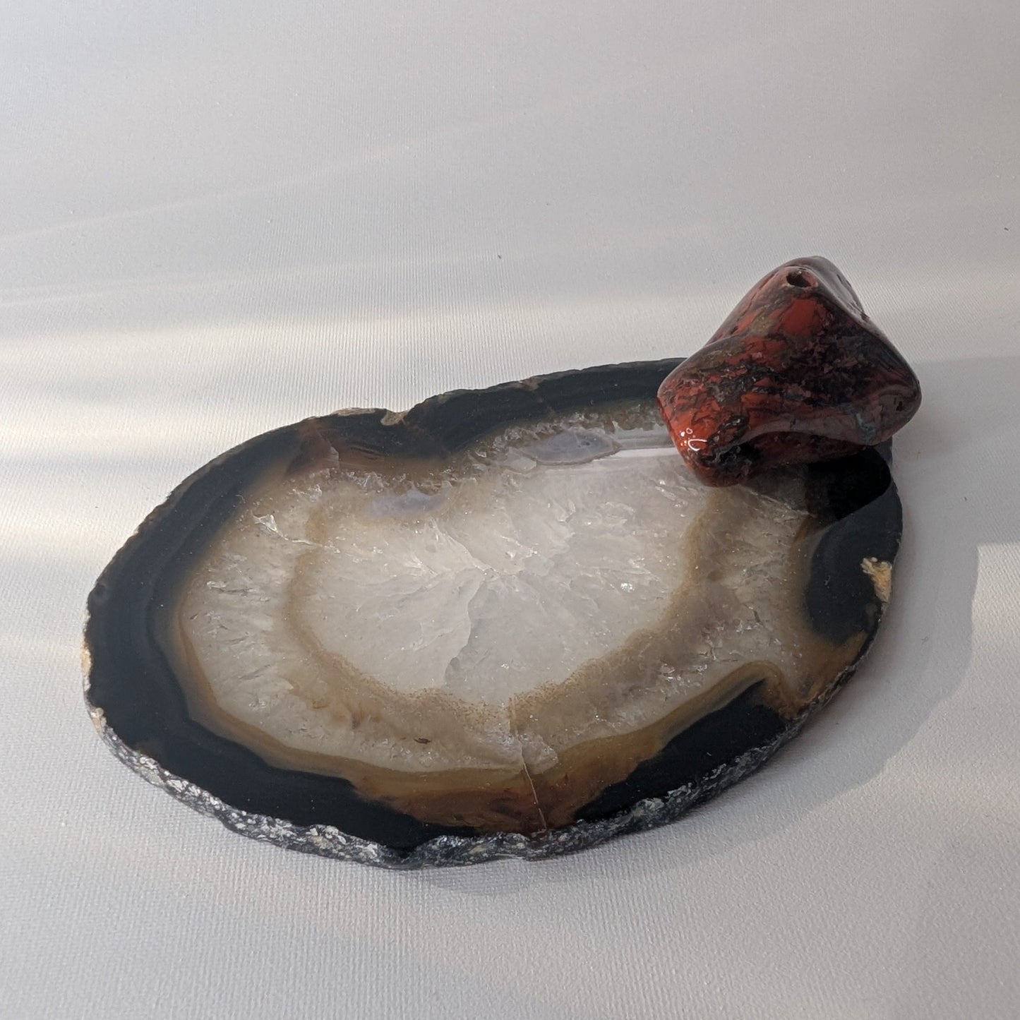 Brown Agate Slice Incense Holder