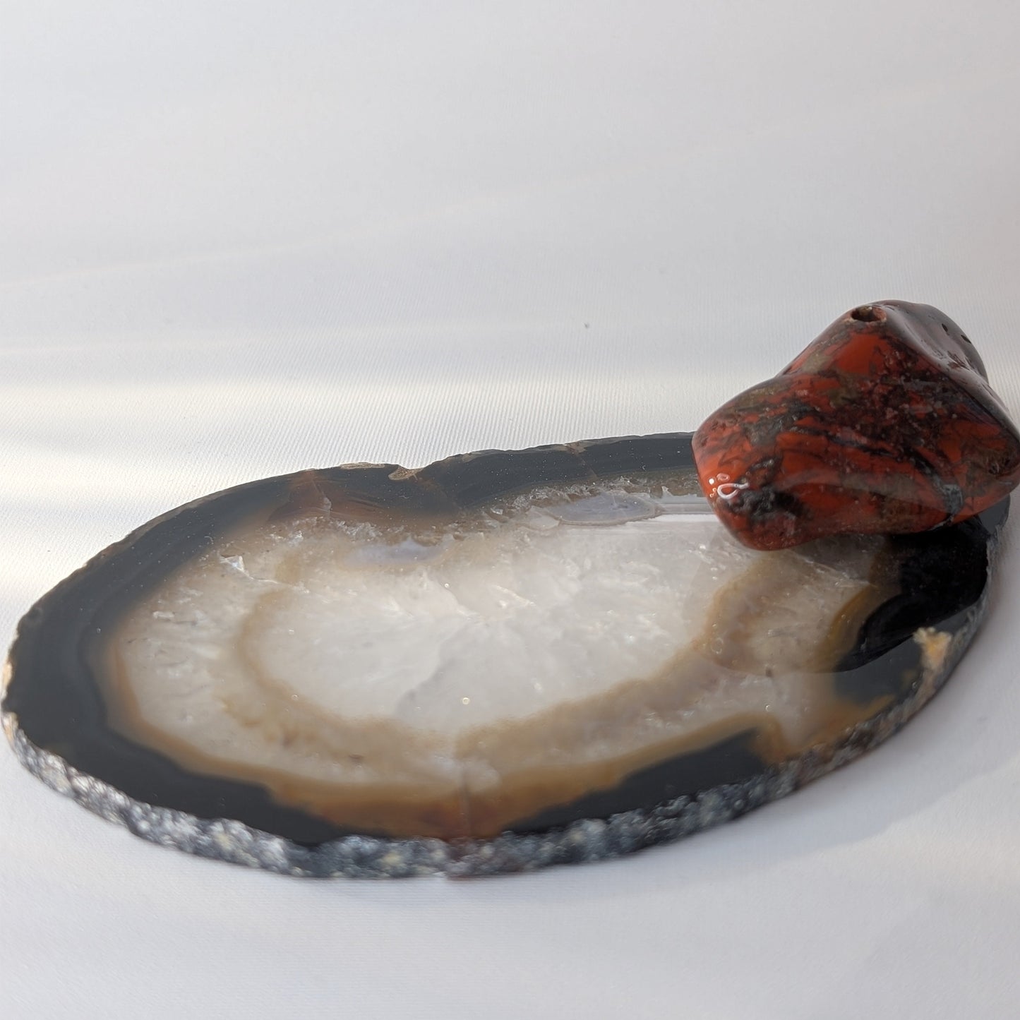 Brown Agate Slice Incense Holder