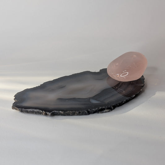 Black Agate Slice Incense Holder