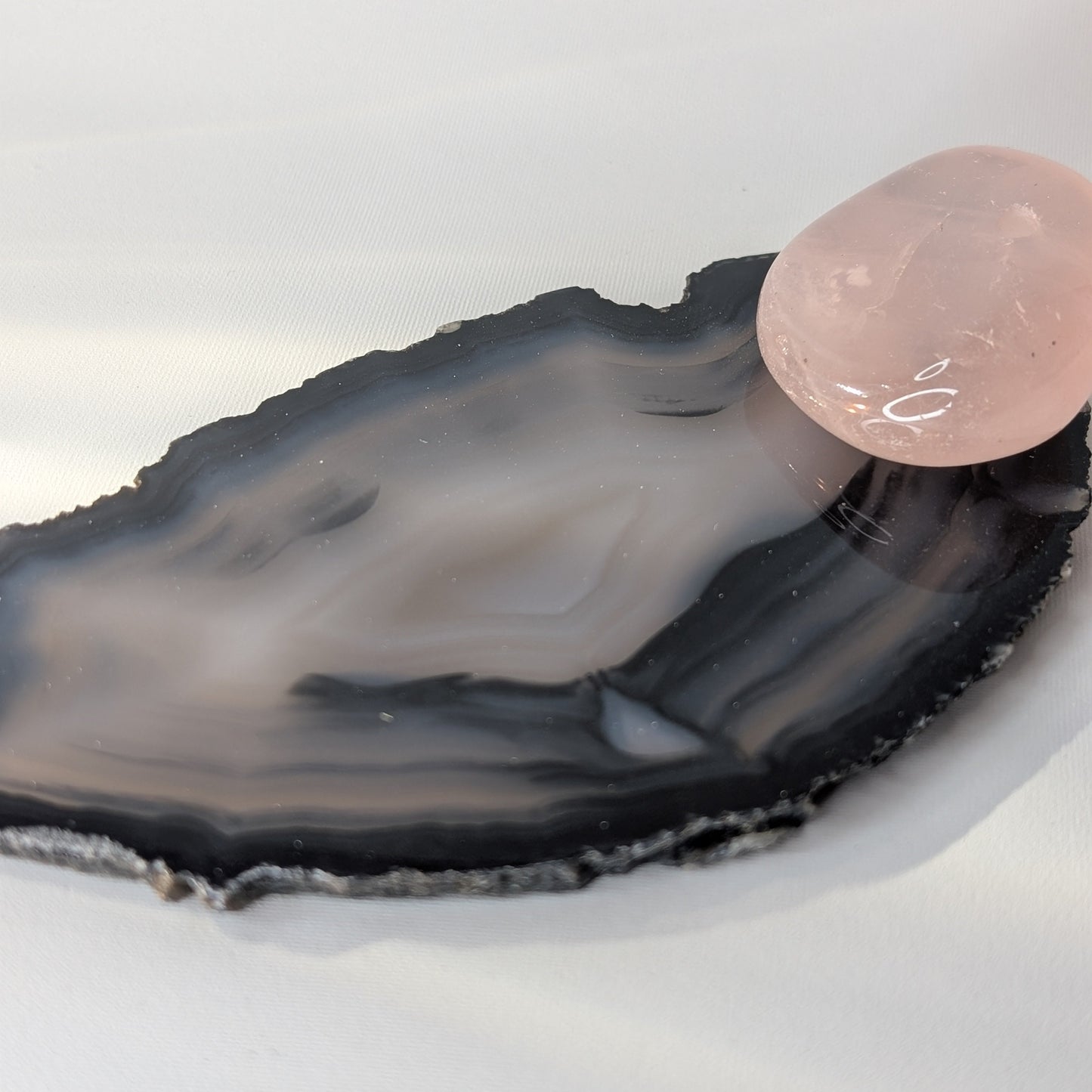 Black Agate Slice Incense Holder