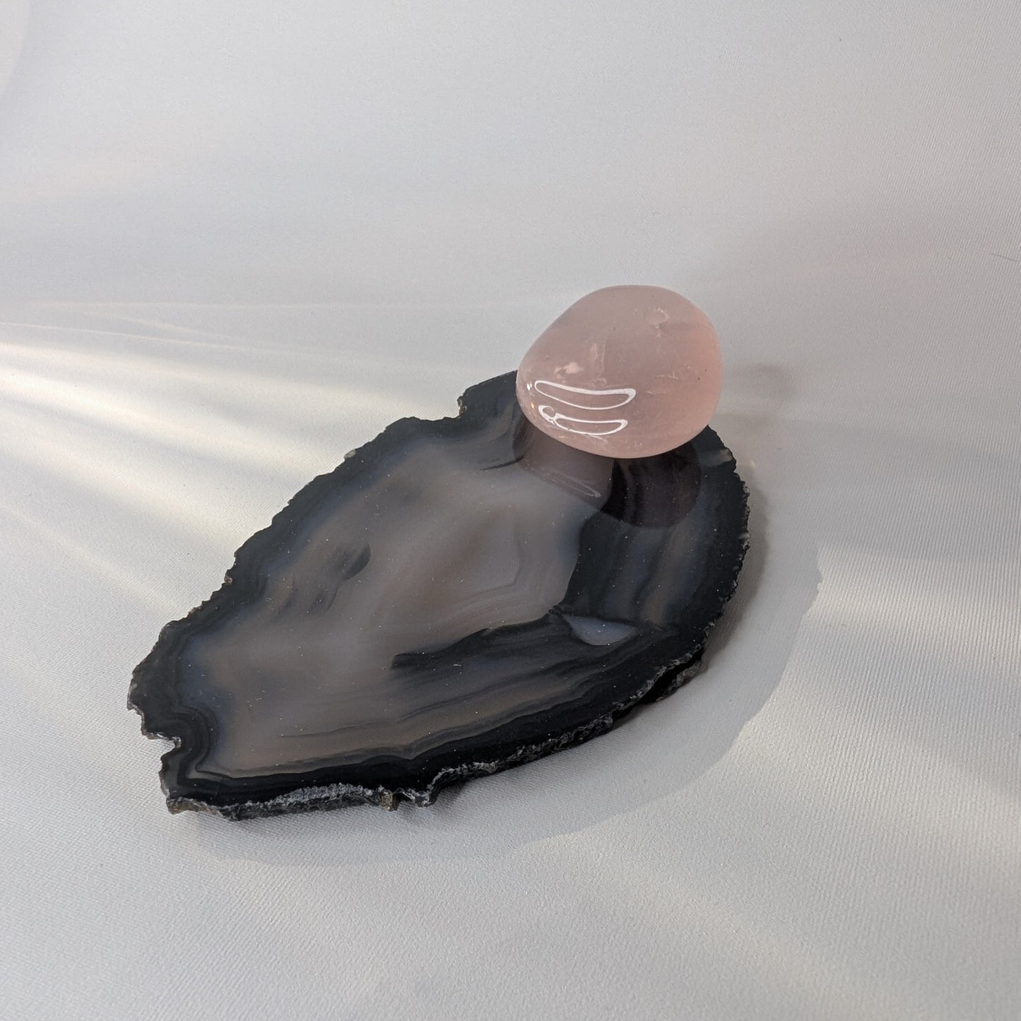 Black Agate Slice Incense Holder