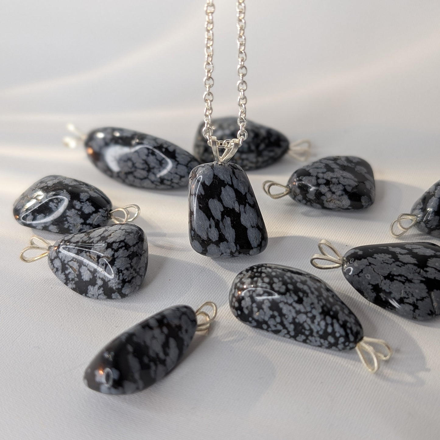 Snowflake Obsidian Pendant