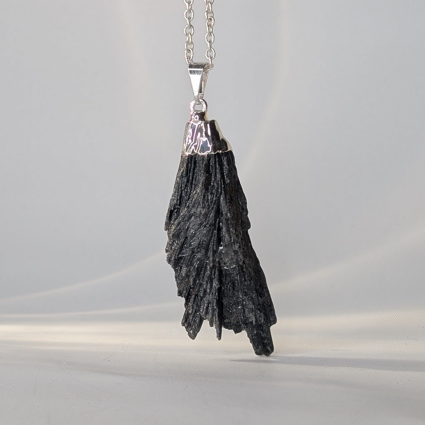 Raw Black Kyanite Pendant