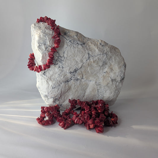 Red Coral Chip Bracelet