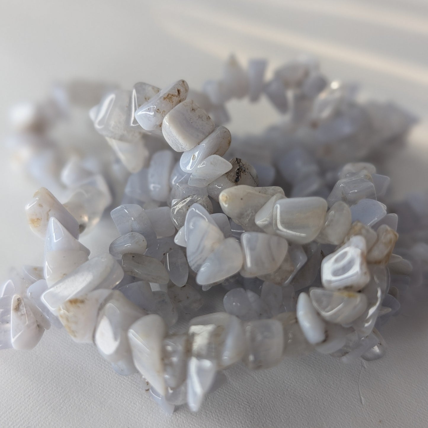 Blue Lace Agate Chip Bracelet