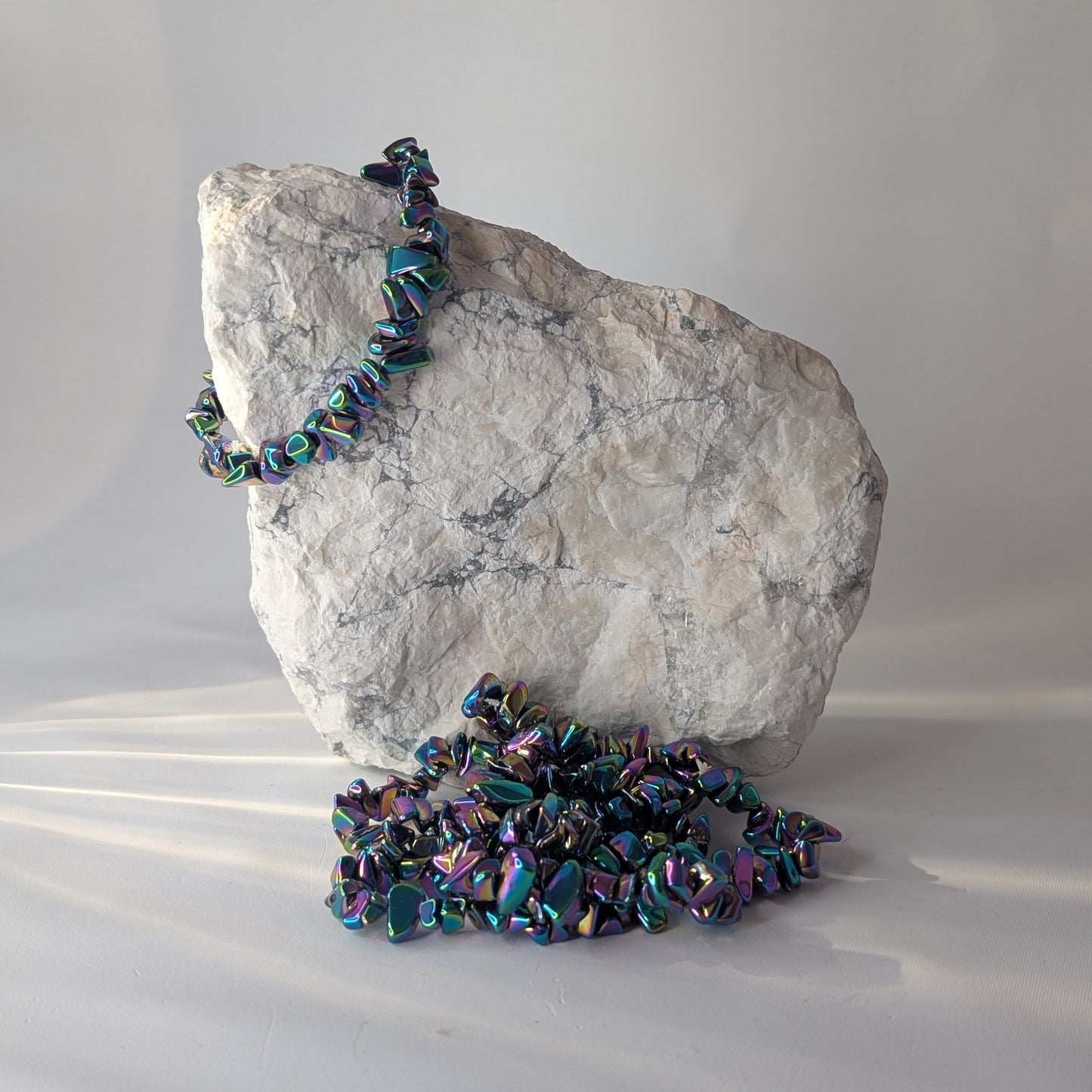 Rainbow Haematine Chip Bracelet