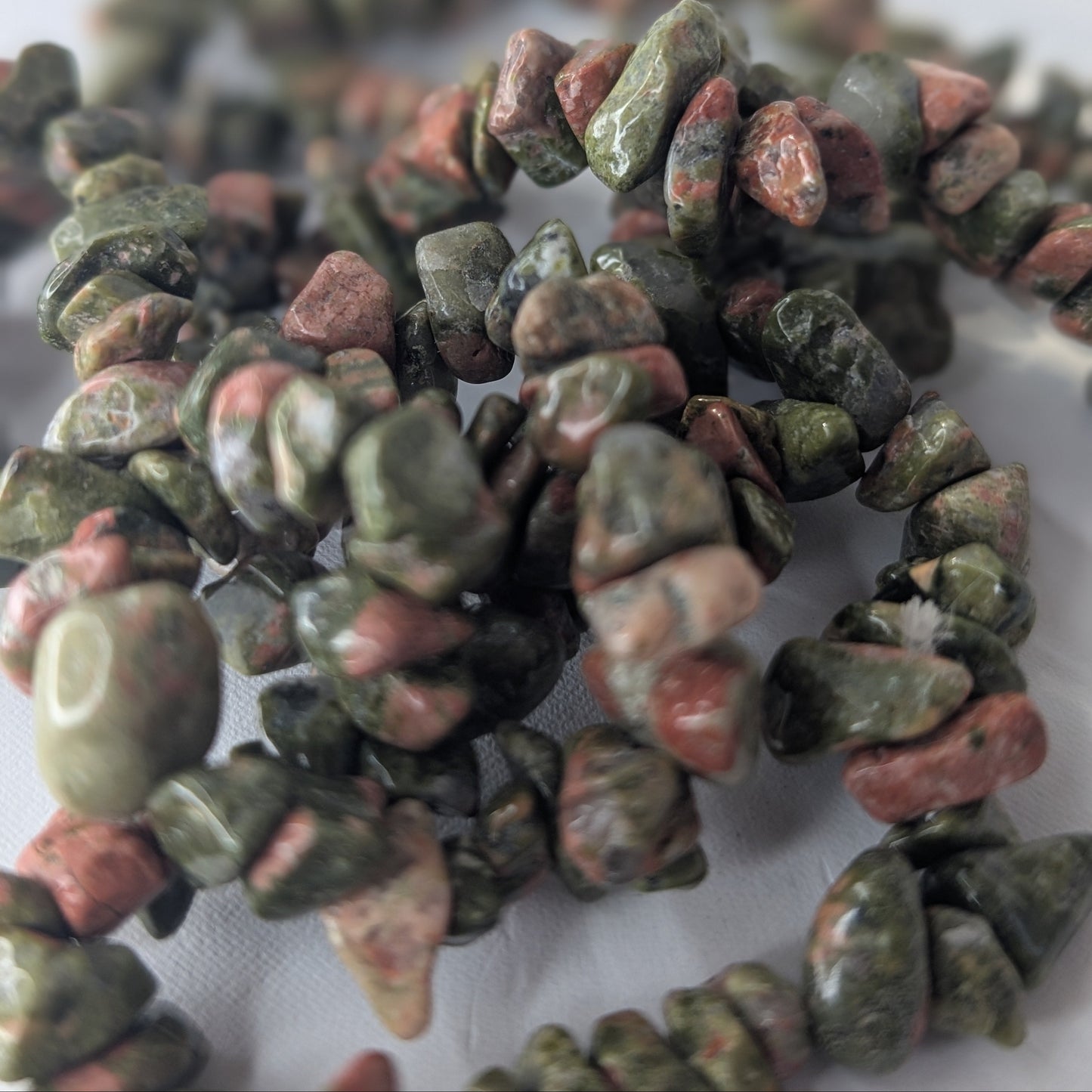 Unakite Chip Bracelet