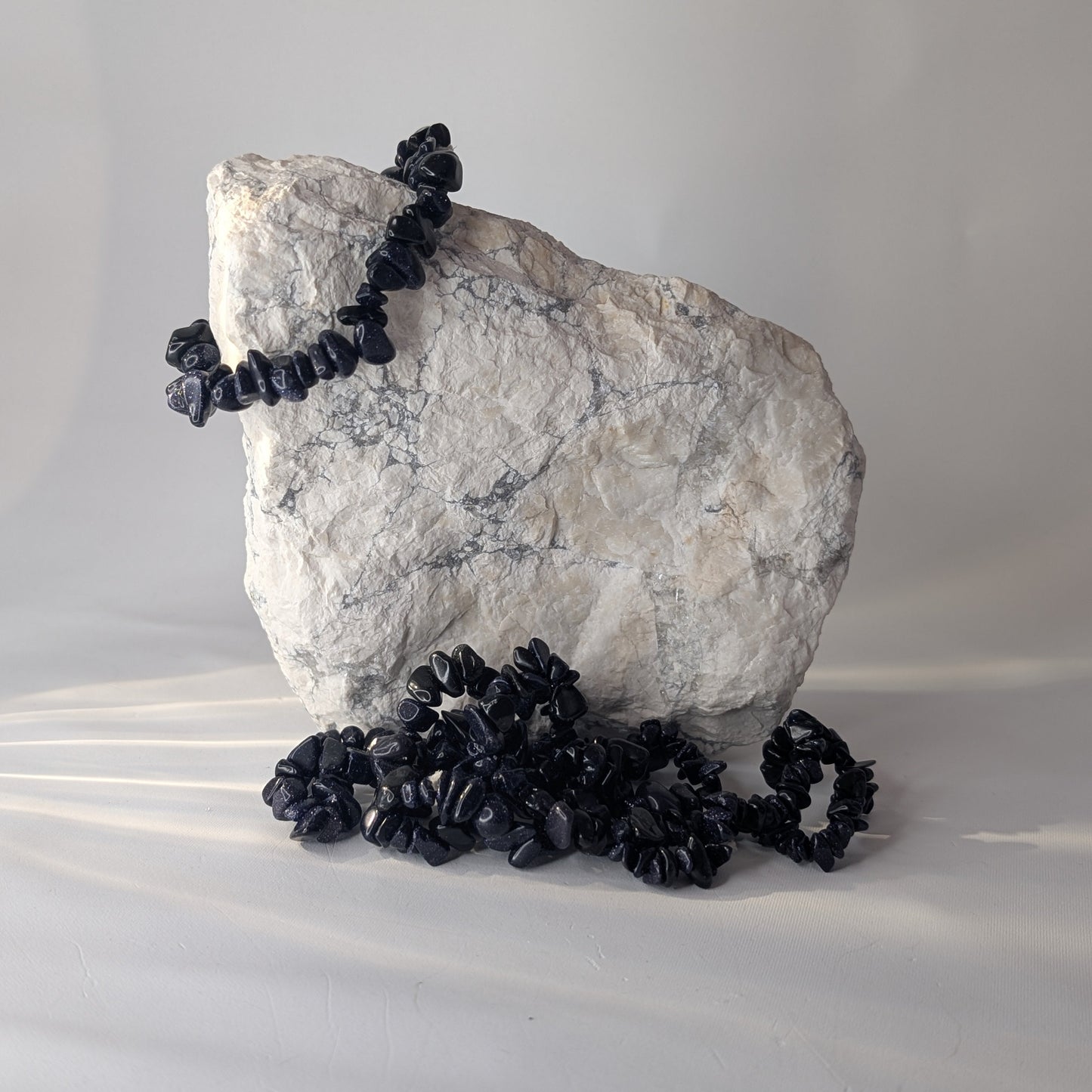 Blue Goldstone Chip Bracelet
