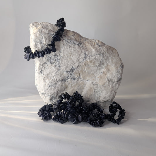 Blue Goldstone Chip Bracelet