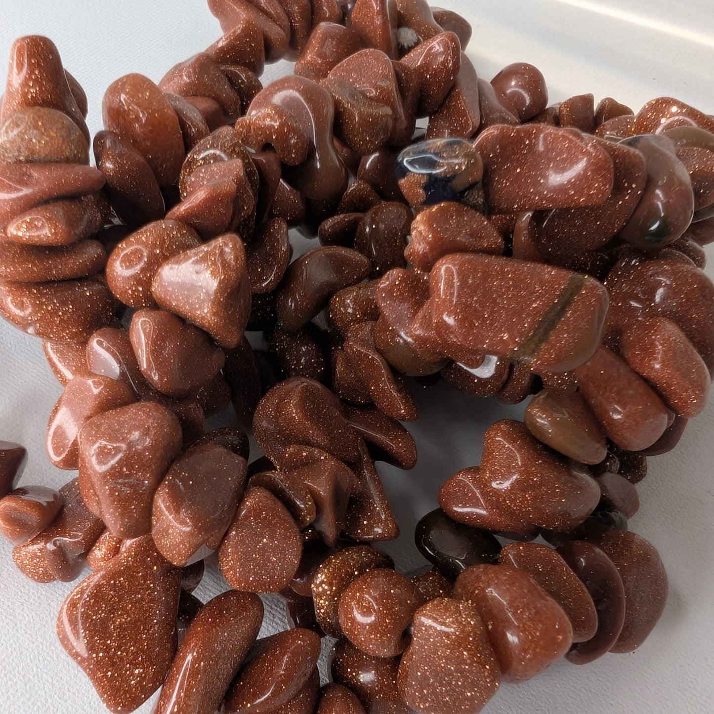 Goldstone Chip Bracelet